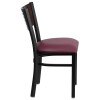 Flash Furniture HERCULES Series Bk/Wal Slat Chair-Burg Seat, Model# XU-DG-6G5B-WAL-BURV-GG 4