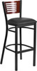 Flash Furniture HERCULES Series Bk/Mah Slat Stool-Black Seat, Model# XU-DG-6H1B-MAH-BAR-BLKV-GG