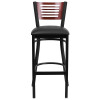 Flash Furniture HERCULES Series Bk/Mah Slat Stool-Black Seat, Model# XU-DG-6H1B-MAH-BAR-BLKV-GG 5