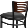 Flash Furniture HERCULES Series Bk/Wal Slat Stool-Black Seat, Model# XU-DG-6H1B-WAL-BAR-BLKV-GG 6