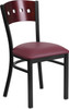 Flash Furniture HERCULES Series Bk/Mah 4 Sqr Chair-Burg Seat, Model# XU-DG-6Y1B-MAH-BURV-GG