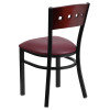 Flash Furniture HERCULES Series Bk/Mah 4 Sqr Chair-Burg Seat, Model# XU-DG-6Y1B-MAH-BURV-GG 3