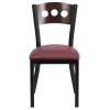 Flash Furniture HERCULES Series Bk/Wal 3 Circ Chair-Burg Seat, Model# XU-DG-6Y2B-WAL-BURV-GG 5