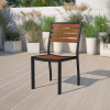 Flash Furniture Outdoor Faux Teak Side Chair, Model# XU-DG-HW6036-GG 2