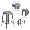 Flash Furniture 24" Clear No Back Metal Stool, Model# XU-DG-TP0004-24-GG 3
