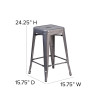 Flash Furniture 24" Clear No Back Metal Stool, Model# XU-DG-TP0004-24-GG 4