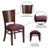 Flash Furniture Lacey Series Walnut Wood Chair-Burg Vinyl, Model# XU-DG-W0094B-WAL-BURV-GG 3