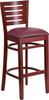 Flash Furniture Darby Series Mahogany Wood Stool-Burg Vinyl, Model# XU-DG-W0108BBAR-MAH-BURV-GG