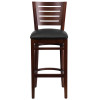 Flash Furniture Darby Series Walnut Wood Stool-Blk Vinyl, Model# XU-DG-W0108BBAR-WAL-BLKV-GG 4