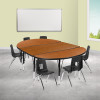 Flash Furniture 76" Oval Wave Oak Table Set, Model# XU-GRP-12CH-A3048CON-48-OAK-T-P-GG 2