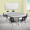 Flash Furniture 86" Oval Wave Grey Table Set, Model# XU-GRP-12CH-A3060CON-60-GY-T-P-CAS-GG 2