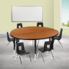 Flash Furniture 48" Circle Wave Oak Table Set, Model# XU-GRP-12CH-A48-HCIRC-OAK-T-P-GG 2