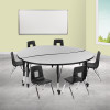 Flash Furniture 60" Circle Wave Grey Table Set, Model# XU-GRP-12CH-A60-HCIRC-GY-T-P-CAS-GG 2