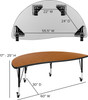 Flash Furniture 60" Circle Wave Oak Table Set, Model# XU-GRP-12CH-A60-HCIRC-OAK-T-P-CAS-GG 5