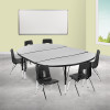 Flash Furniture 76" Oval Wave Grey Table Set, Model# XU-GRP-14CH-A3048CON-48-GY-T-P-GG 2