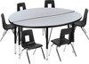 Flash Furniture 48" Circle Wave Grey Table Set, Model# XU-GRP-14CH-A48-HCIRC-GY-T-P-GG