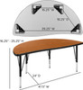 Flash Furniture 48" Circle Wave Oak Table Set, Model# XU-GRP-14CH-A48-HCIRC-OAK-T-P-GG 5