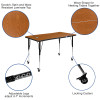 Flash Furniture 76" Oval Wave Oak Table Set, Model# XU-GRP-16CH-A3048CON-48-OAK-T-A-CAS-GG 4