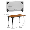 Flash Furniture 76" Oval Wave Oak Table Set, Model# XU-GRP-16CH-A3048CON-48-OAK-T-A-CAS-GG 7