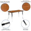 Flash Furniture 76" Oval Wave Oak Table Set, Model# XU-GRP-16CH-A3048CON-48-OAK-T-A-GG 4