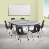 Flash Furniture 86" Oval Wave Grey Table Set, Model# XU-GRP-16CH-A3060CON-60-GY-T-A-CAS-GG 2