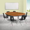 Flash Furniture 86" Oval Wave Oak Table Set, Model# XU-GRP-16CH-A3060CON-60-OAK-T-A-GG 2