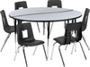 Flash Furniture 60" Circle Wave Grey Table Set, Model# XU-GRP-16CH-A60-HCIRC-GY-T-A-GG