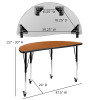 Flash Furniture 76" Oval Wave Oak Table Set, Model# XU-GRP-18CH-A3048CON-48-OAK-T-A-CAS-GG 6