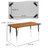 Flash Furniture 76" Oval Wave Oak Table Set, Model# XU-GRP-18CH-A3048CON-48-OAK-T-A-GG 7