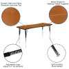 Flash Furniture 86" Oval Wave Oak Table Set, Model# XU-GRP-18CH-A3060CON-60-OAK-T-A-GG 4