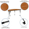 Flash Furniture 60" Circle Wave Oak Table Set, Model# XU-GRP-18CH-A60-HCIRC-OAK-T-A-CAS-GG 3