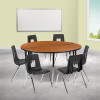 Flash Furniture 60" Circle Wave Oak Table Set, Model# XU-GRP-18CH-A60-HCIRC-OAK-T-A-GG 2