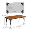 Flash Furniture 3PC 76" Oval Oak Table Set, Model# XU-GRP-A3048CON-48-OAK-T-P-CAS-GG 6