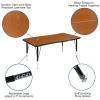 Flash Furniture 3PC 76" Oval Oak Table Set, Model# XU-GRP-A3048CON-48-OAK-T-P-GG 4