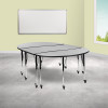 Flash Furniture 3PC 86" Oval Grey Table Set, Model# XU-GRP-A3060CON-60-GY-T-A-CAS-GG 2