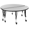 Flash Furniture 2PC 48" Circle Grey Table Set, Model# XU-GRP-A48-HCIRC-GY-T-P-CAS-GG