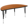 Flash Furniture 2PC 48" Circle Oak Table Set, Model# XU-GRP-A48-HCIRC-OAK-T-P-GG 6