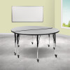 Flash Furniture 2PC 60" Circle Grey Table Set, Model# XU-GRP-A60-HCIRC-GY-T-A-CAS-GG 2