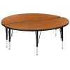 Flash Furniture 2PC 60" Circle Oak Table Set, Model# XU-GRP-A60-HCIRC-OAK-T-P-GG