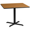 Flash Furniture 36SQ NA Laminate Table-X-Base, Model# XU-NATTB-3636-T3030-GG