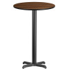 Flash Furniture 24RD WA Laminate Table-X-Base, Model# XU-RD-24-WALTB-T2222B-GG