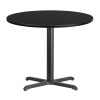 Flash Furniture 36RD Black Table-30x30 X-Base, Model# XU-RD-36-BLKTB-T3030-GG