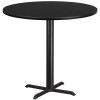 Flash Furniture 42RD Black Table-33x33 X-Base, Model# XU-RD-42-BLKTB-T3333B-GG