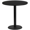 Flash Furniture 42RD Black Table-24RD Base, Model# XU-RD-42-BLKTB-TR24B-GG