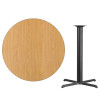 Flash Furniture 42RD NA Laminate Table-X-Base, Model# XU-RD-42-NATTB-T3333B-GG 2