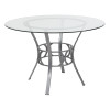 Flash Furniture Carlisle 45RD Glass Table/Silver Frame, Model# XU-TBG-20-GG