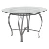 Flash Furniture Syracuse 45RD Glass Table/Silver Frame, Model# XU-TBG-23-GG