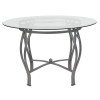 Flash Furniture Syracuse 45RD Glass Table/Silver Frame, Model# XU-TBG-23-GG 2