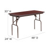 Flash Furniture 24x48 Mahogany Wood Fold Table, Model# YT-2448-MEL-WAL-GG 4