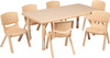 Flash Furniture 24x48 Natural Kids Table Set, Model# YU-YCX-0013-2-RECT-TBL-NAT-E-GG